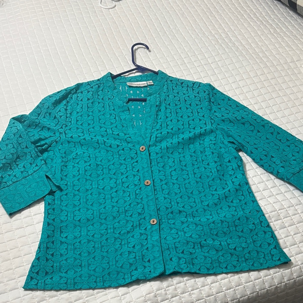 Teal Women's Sheer Top